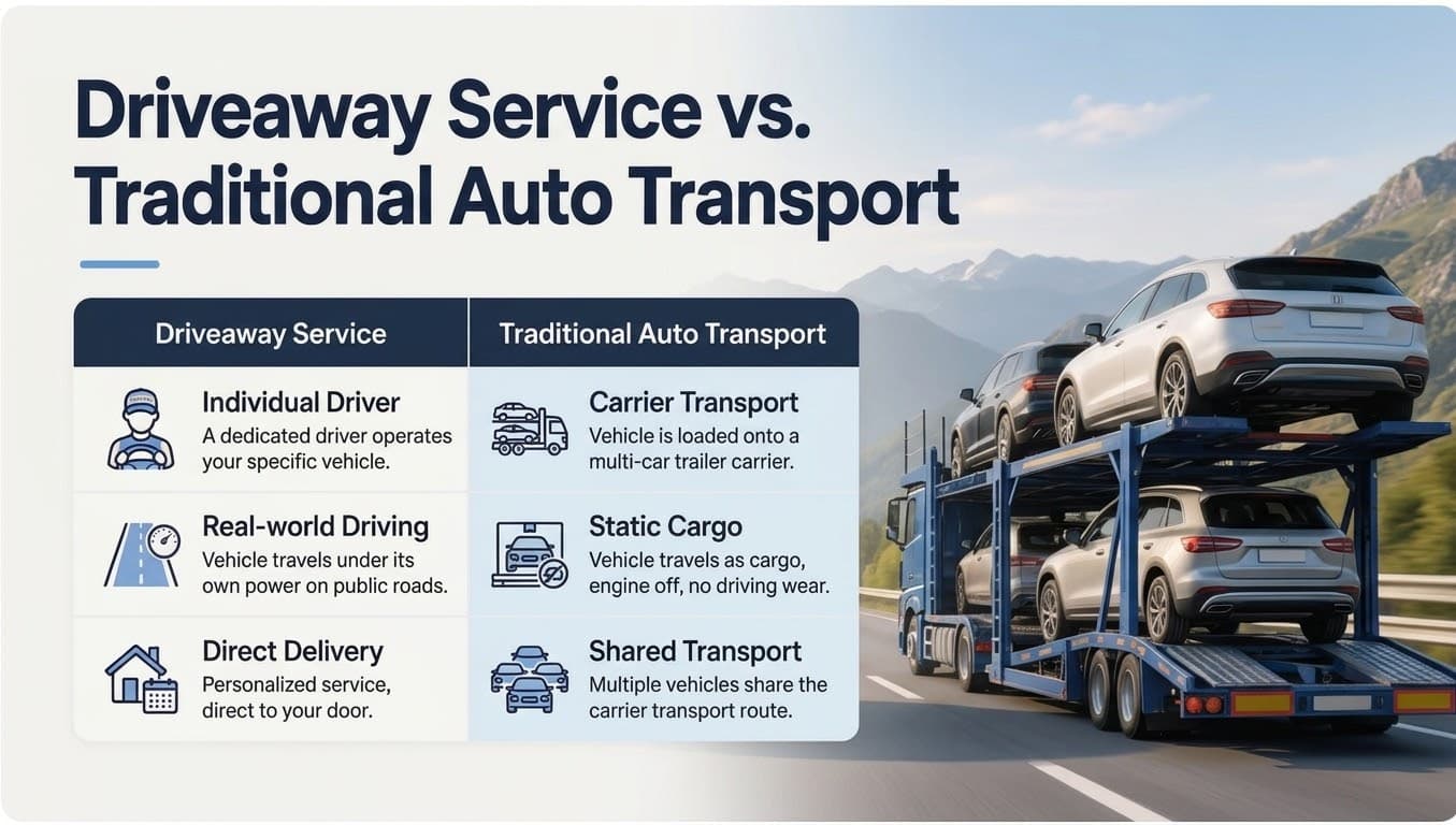 Driveaway Service vs.Traditional Auto Transport